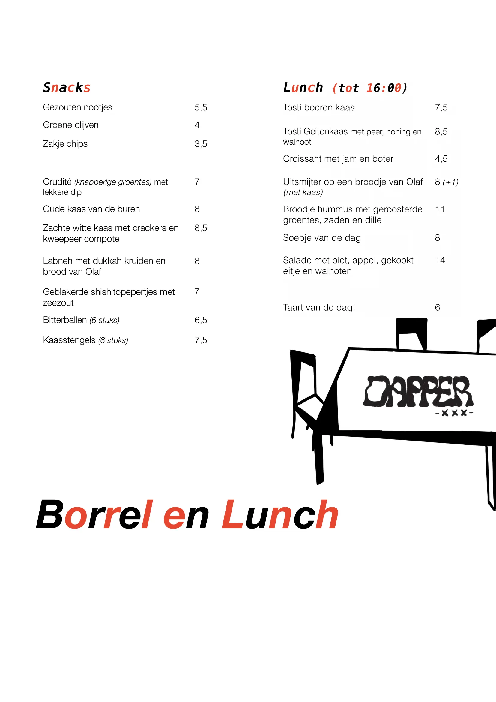 Food menu